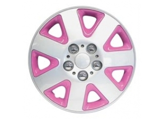 Universal Hjulkapsler Ladyline 4 stk Sølv/pink